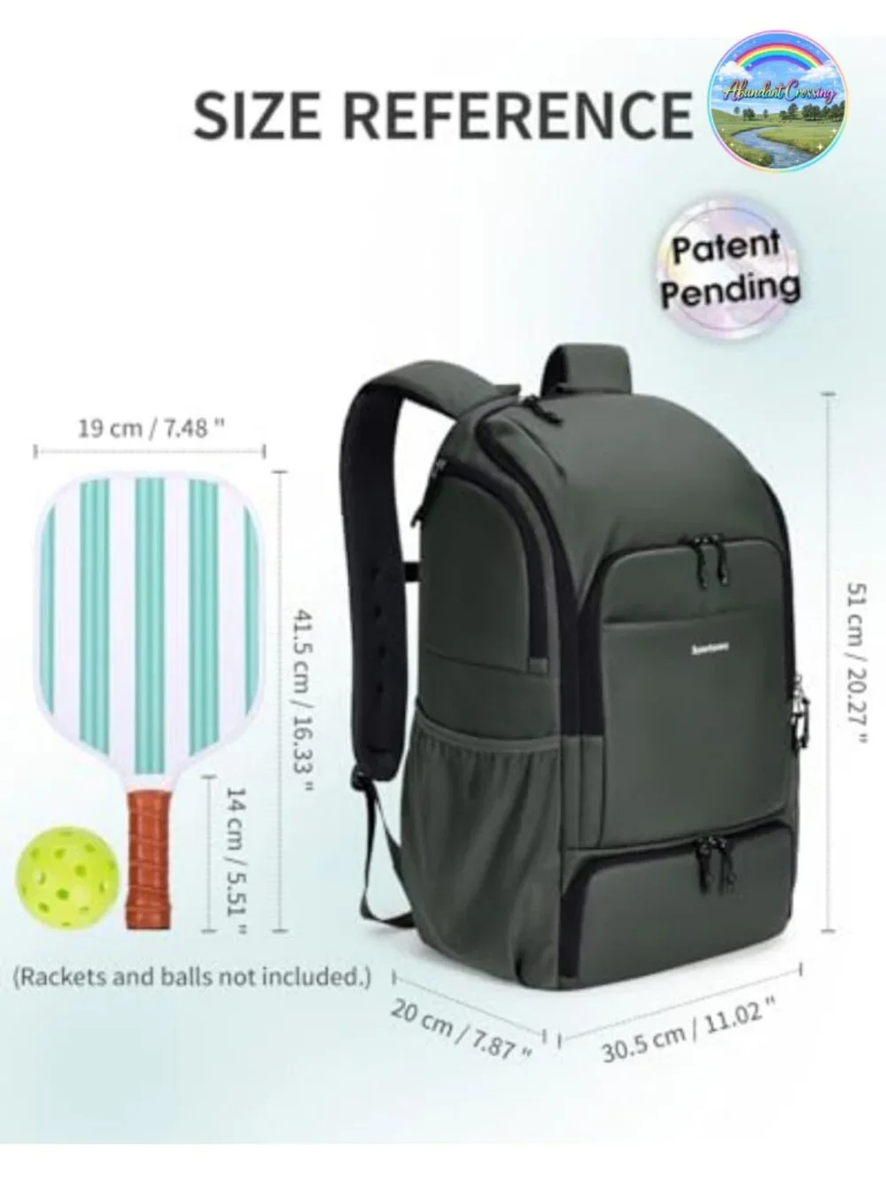 Waterproof Pickleball Bag with Shoe Compartment, Fits 4-6 Rackets, 30L